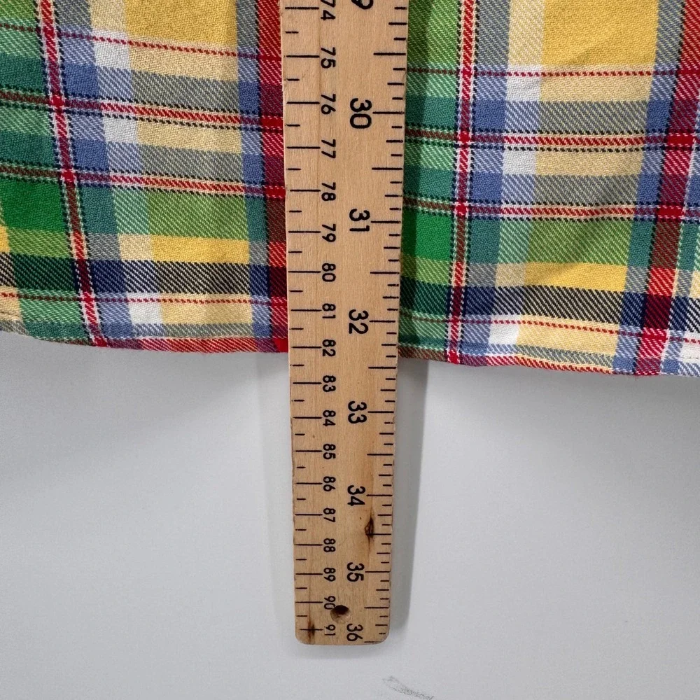 Ralph Lauren Button Down Mens Large Yellow Plaid Custom Fit Long Sleeve Shirt